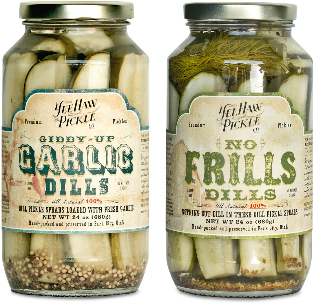 Garlic Dills and No Frills Package Design